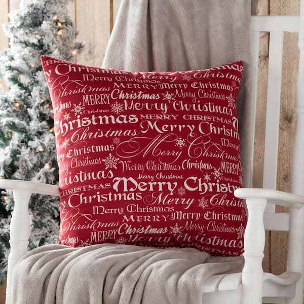 Red Merry Christmas Accent Pillows