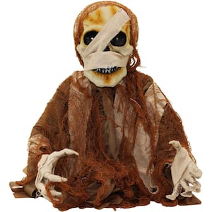 18.5 in. Battery Operated Poseable Mummy with Red LED Eyes Halloween Prop