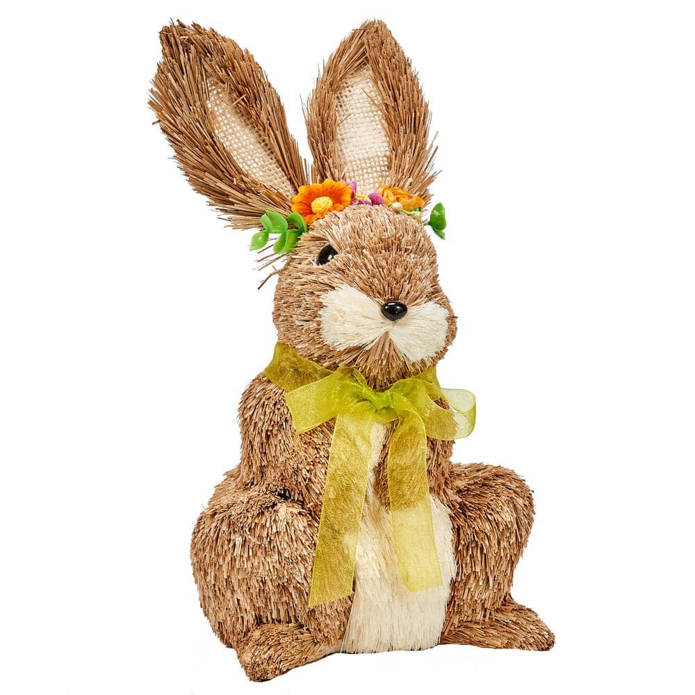 8 in. Sitting Easter Bunny with Flower Headband