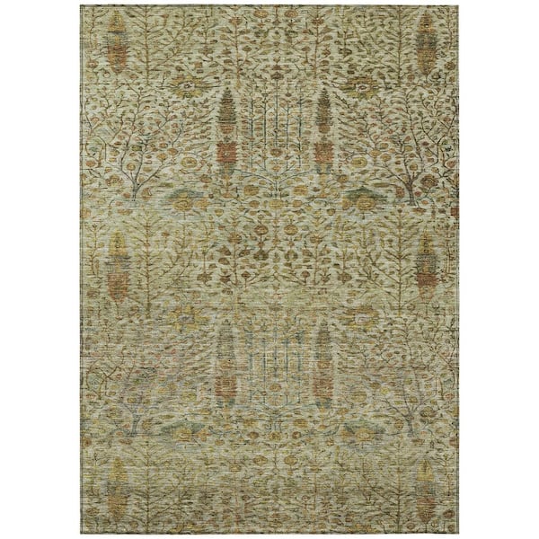 Chantille Machine Washable Indoor/Outdoor Abstract ACN2053 Wheat 9 ft. x 12 ft. Area Rug