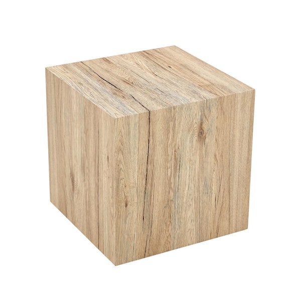 Sudzendf Brown MDF Square Outdoor Side Table 1-Piece