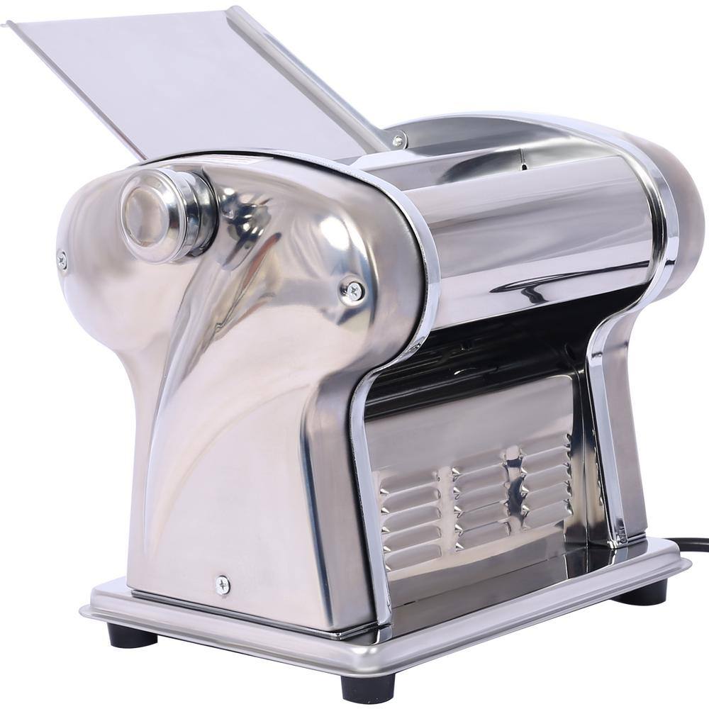 Silver Stainless Steel Electric Pasta Maker with Adjustable Thickness