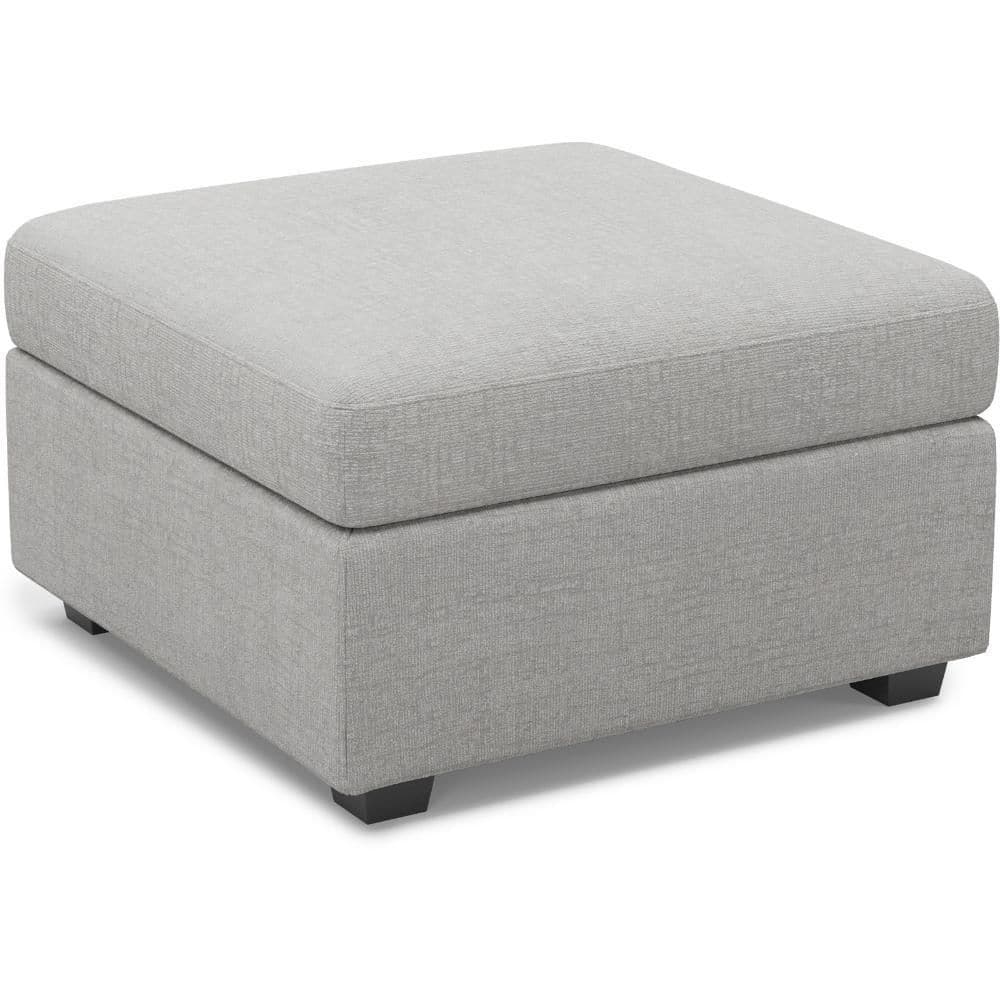 Chenille Square Storage Ottoman Large Ottoman