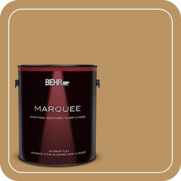 BEHR MARQUEE 1 gal. #S300-5 Spiced Mustard Flat Exterior Paint & Primer