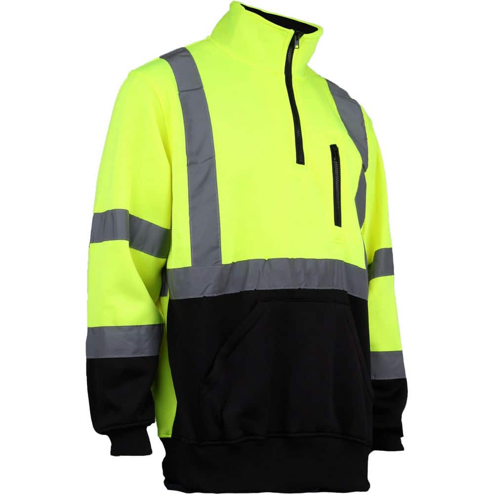 Men's Medium Lime Yellow ANSI Type R Class 3-Quarter-Zip Pullover Sweatshirt with Black Bottom price history on PriceWatchPro