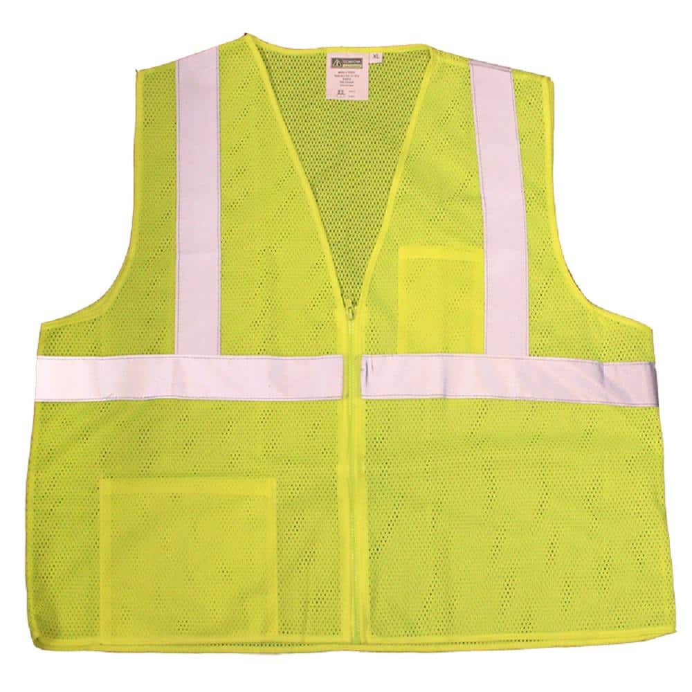 Medium Lime Green High Visibility Class 2 Reflective Safety Vest with Pockets and Zipper Closure price history on PriceWatchPro