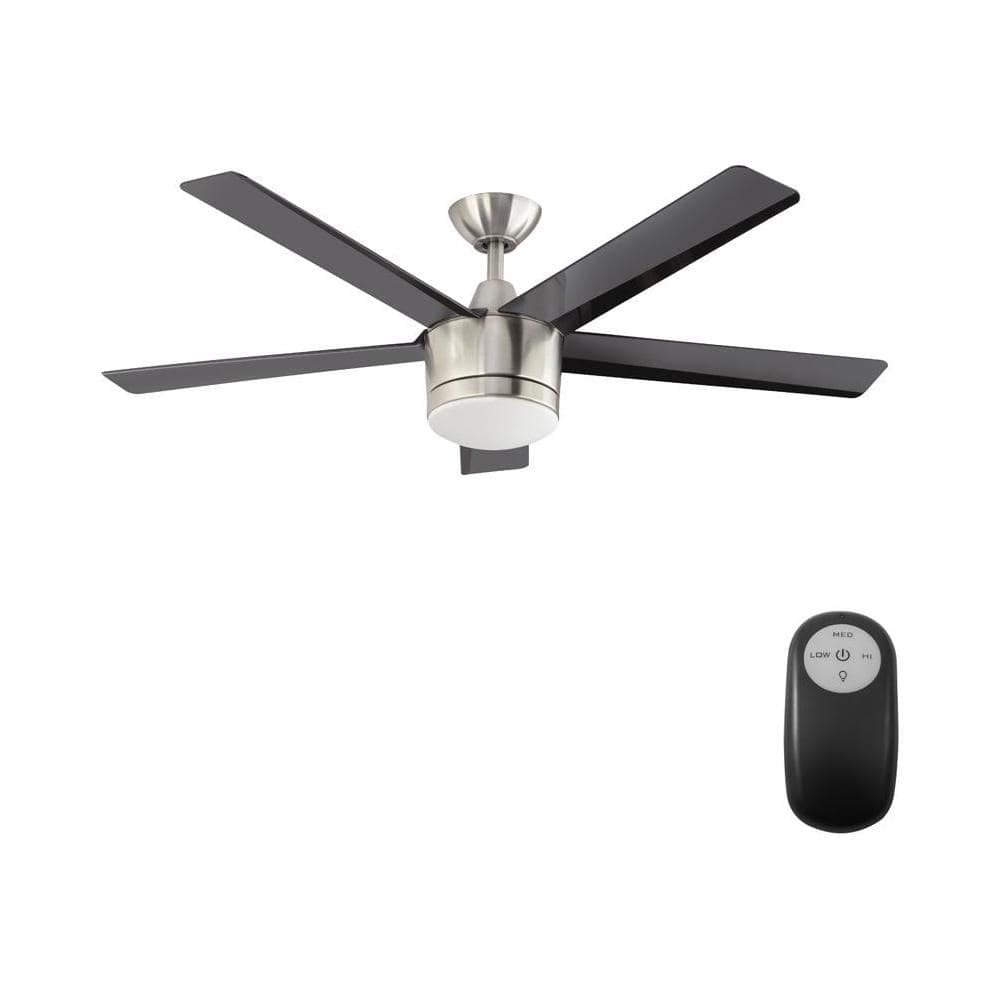Home Decorators Collection Tetia 52 in Modern Style Polished Nickel Ceiling Fan 