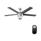 Home Decorators Collection Merwry 52 in. Integrated LED Indoor Matte Black  Ceiling Fan with Light Kit and Remote Control SW1422MBK - The Home Depot