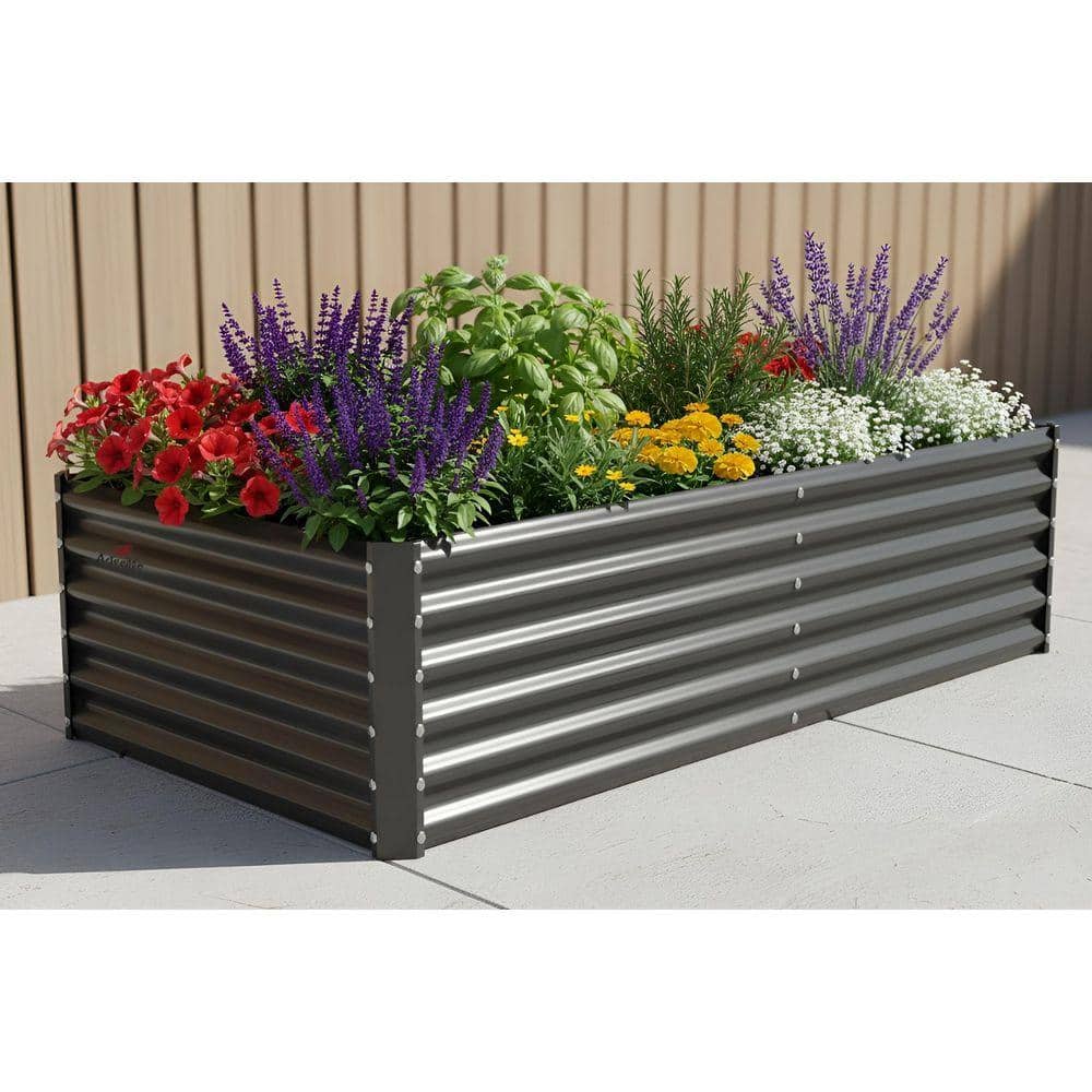 72 in. x 36 in. x 18 in. Grey Outdoor Galvanized Steel Raised