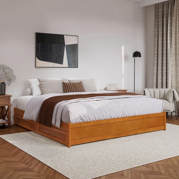 AFI Barcelona Light Toffee Natural Bronze Solid Wood Frame King