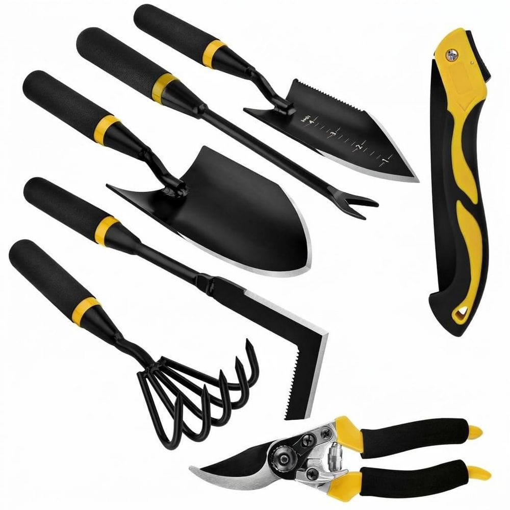 7-Piece Garden Tool Set Heavy-Duty Stainless Steel Gardening Kit with Trowels, Rake, Pruner, Weeder, Handsaw price history on PriceWatchPro