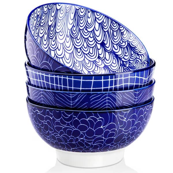 vancasso TAKAKI 14.2 fl. oz. Blue Patterned Porcelain Dinner
