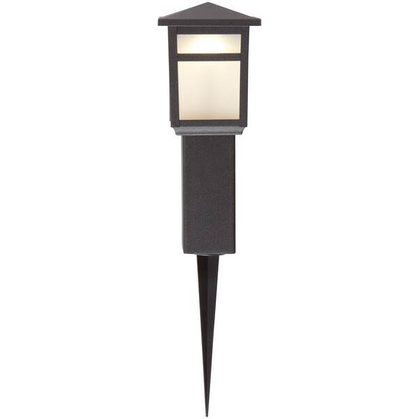 hampton bay solar square bollard landscape light