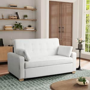 Augustus 72.6 in. Oyster Polyester Queen Size Sofa Bed