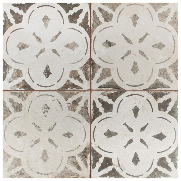 Merola Tile Kings Aurora Nero 17-5/8 in. x 17-5/8 in. Ceramic Floor and Wall Tile (10.95 sq. ft./Case)