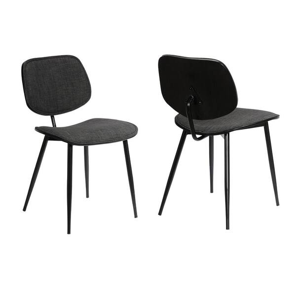 Armen Living Lizzy Charcoal Modern Dining Accent Chairs (Set of 2)