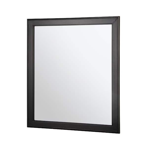 Home Decorators Collection 28 in. W x 32 in. H Framed Rectangular Beveled Edge Bathroom Vanity Mirror in Espresso