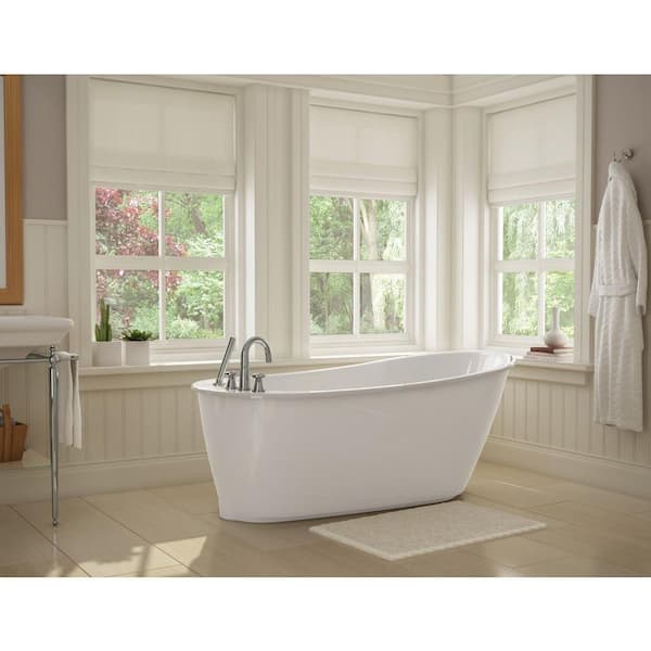 Sax AcryLX 60 in. x 32 in. Freestanding Soaking Bathtub with Reversible Drain in White