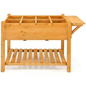 Raised Garden Bed Elevated Planter Box Kit with 8 Grids and Folding Tabletop