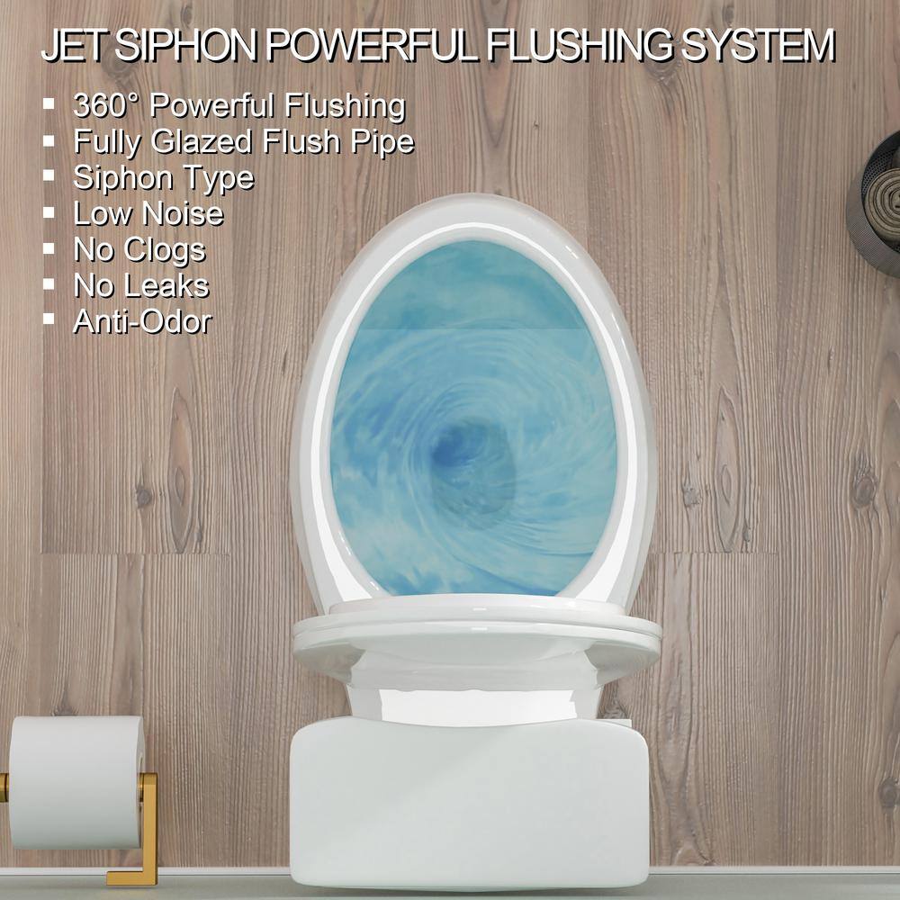19" White Vitreous China Dual Flush Round Two-Piece Toilet