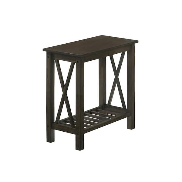 Furniture of America 23.63 in. H Morvain Dark Gray Side Table