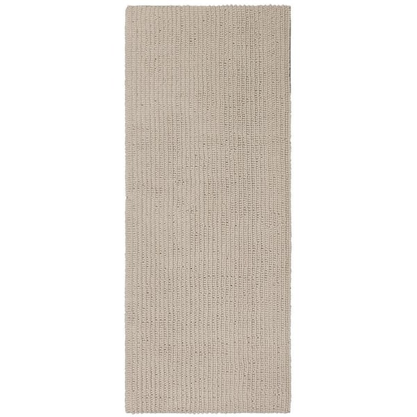 Mohawk Home Homespun Noodle 24 in. x 60 in. Parchment White Polyester Machine Washable Bath Mat