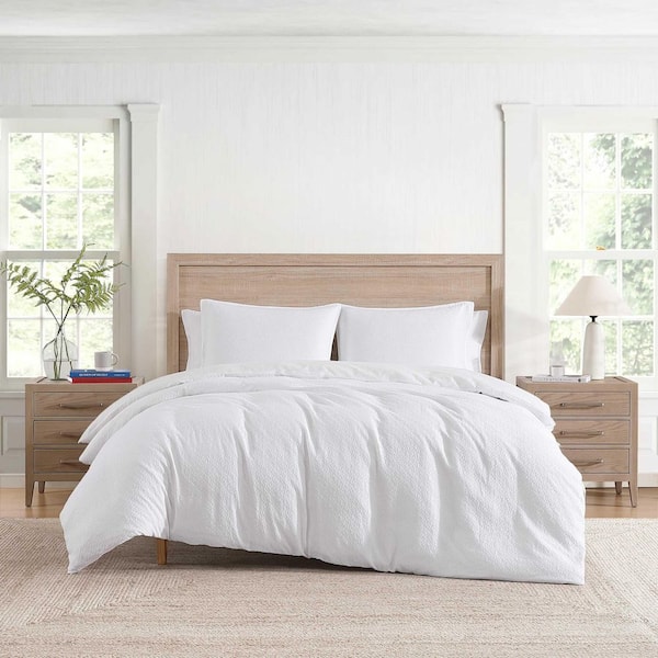 Monogram Matelasse 3-Piece White Matelasse Cotton King Comforter Set