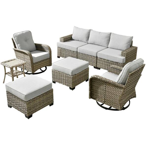 XIZZI Scorpio 8-Piece Wicker Patio Conversation Seating Sofa