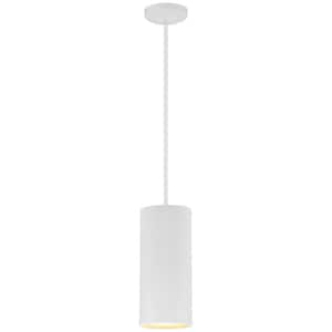 Pilson XL 10-Watt 1-Light Matte White Shaded Pendant Light