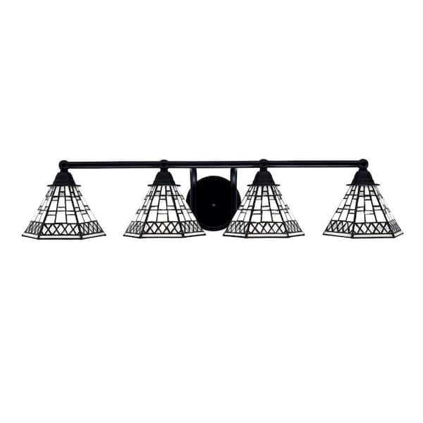 Unbranded Madison 31.75 in. 4-Light Matte Black Vanity Light
