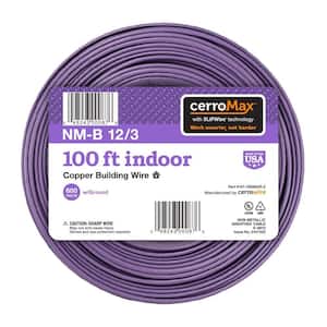 100 ft. 12/3 Purple Solid CerroMax SLiPWire Copper NM-B Wire