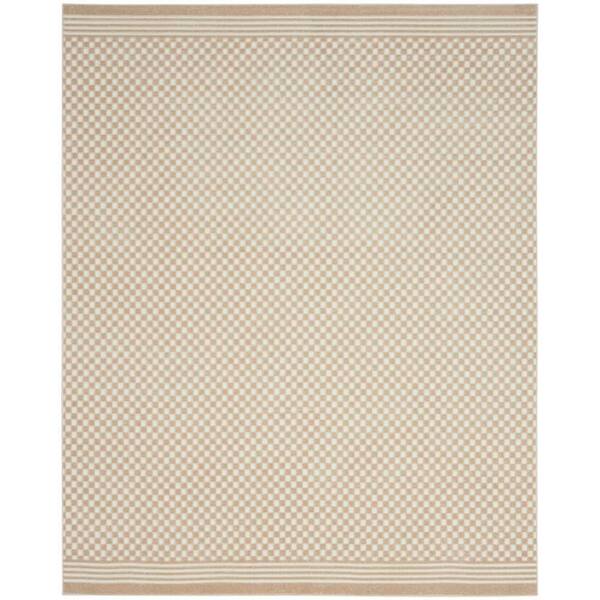 Nourison Casual Beige 8 ft. x 10 ft. Checker Contemporary Area Rug ...