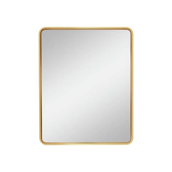 Cesicia 24 in. W x 30 in. H Rectangular Framed Wall Mounted Bathroom Vanity Mirror in Gold Hangs Horizontally or Vertically