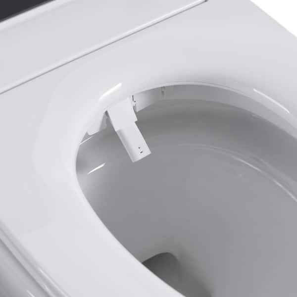Auto Flushing Elongated Smart Bidet Toilet 1.28 GPF in White with Foot Sensor, Heated Seat, Warm Water Flushing