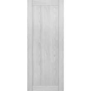 1-Panel Shaker 18 in. x 80 in. No Bore Ribeira Ash Solid Composite Core Wood Interior Door Slab