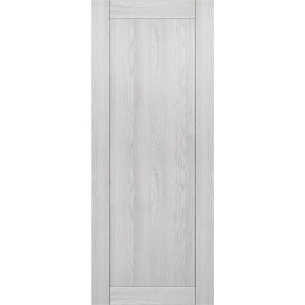 1-Panel Shaker 36 in. x 96 in. No Bore Ribeira Ash Solid Composite Core Wood Interior Door Slab
