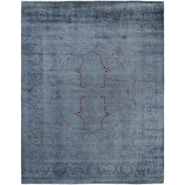 Overdyed Gray 8 ft. x 10 ft. Solid Wool Indoor Area Rug