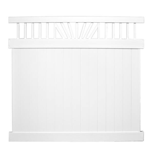 Weatherables Annapolis 7 ft. x 6 ft. White Vinyl Privacy Fence Panel Kit