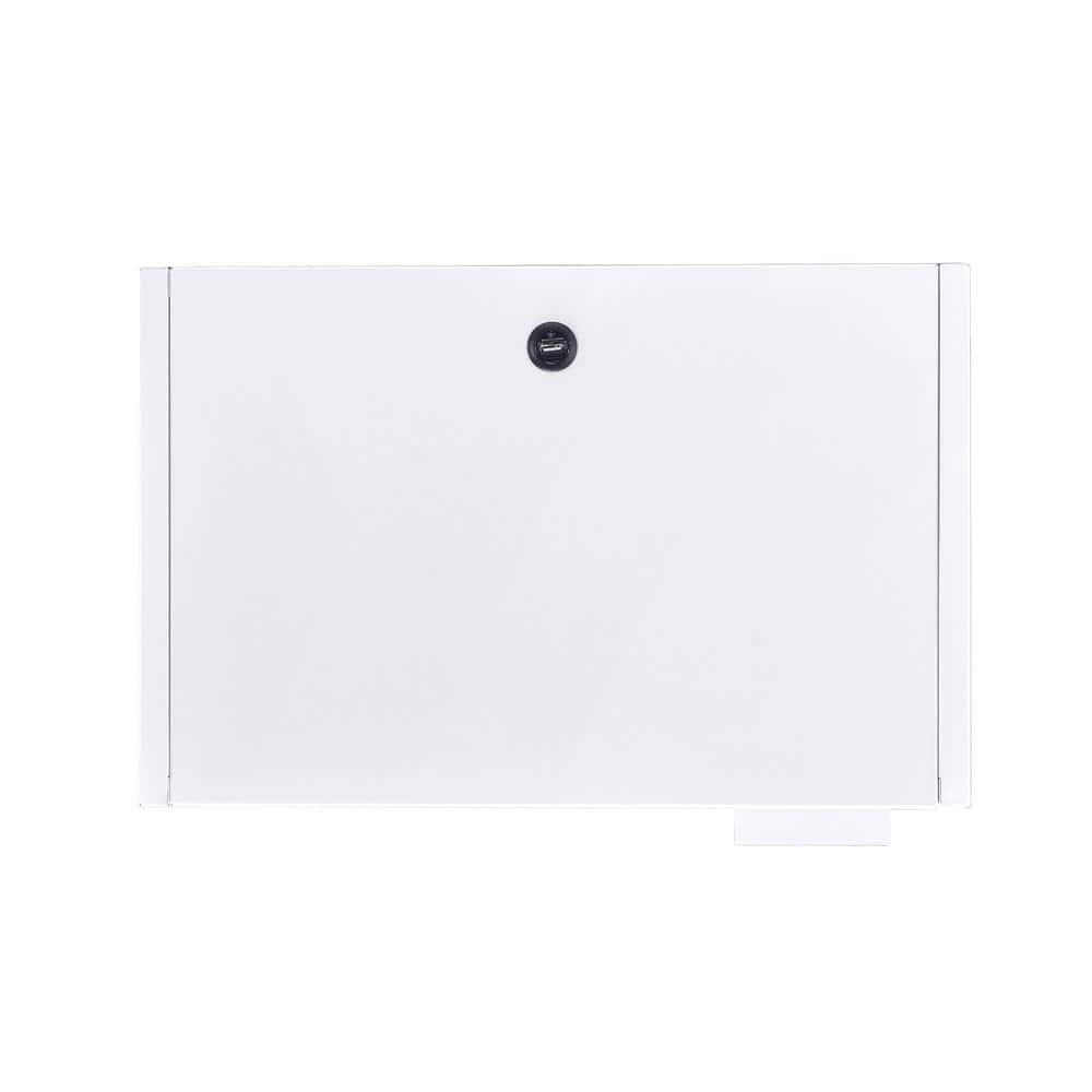 Gemma 19" White Metal Nightstand with USB Port