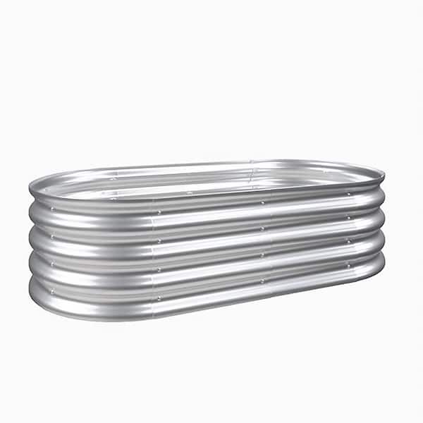 4 x 2 x 1ft. Silver Metal Raised Planter Boxes