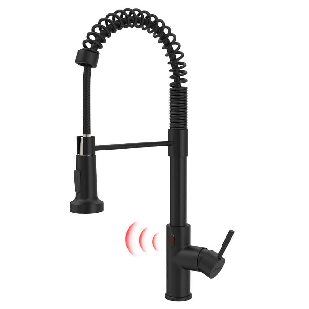 Single Handle Pull Down Sprayer Touchless Kitchen Faucet, Motion Sensor Activated with Pull Down Sprayer in Matte Black price history on PriceWatchPro