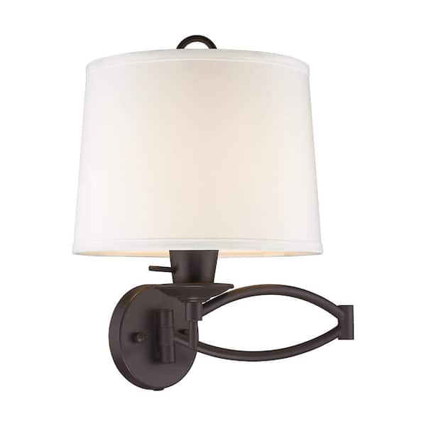Livex Lighting Swing Arm Wall Lamps 1 Light Bronze Swing Arm Wall Lamp
