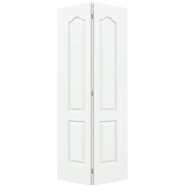 JELD-WEN 36 in. x 80 in. Camden White Painted Textured Molded Composite Closet Bi-fold Door
