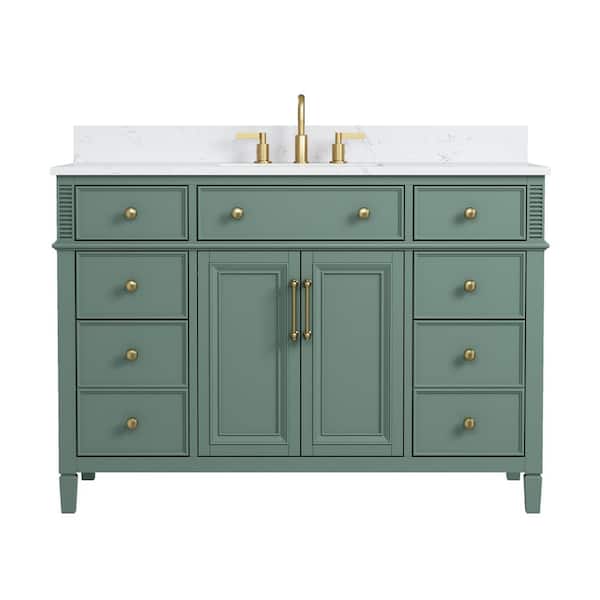 tdfオリーブ36 DELUXE DL LIVING Lissa 49 in. Single Sink Freestanding Sea Green