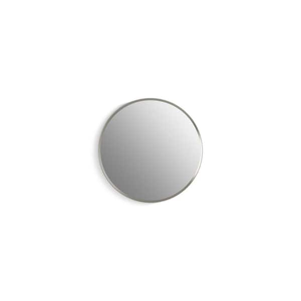 KOHLER Verdera 24 in. W x 24 in. H Round Framed Polished Nickel Recessed/Surface Mount Medicine Cabinet with Mirror