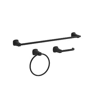 Rubicon 3-Piece Bathroom Hardware Set in Matte Black