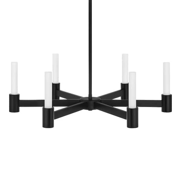Bellingham 35-Watt 6-Light Matte Black Integrated LED Candlestick Chandelier