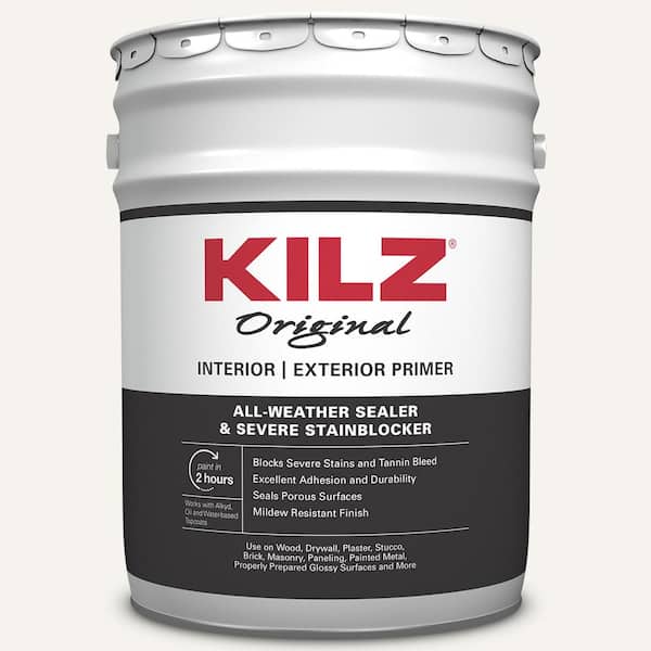 KILZ Original 5 Gal. White Oil-Based Interior and Exterior Primer, Sealer and Stain Blocker