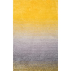 Ana Ombre Shag Yellow 10 ft. x 14 ft. Area Rug