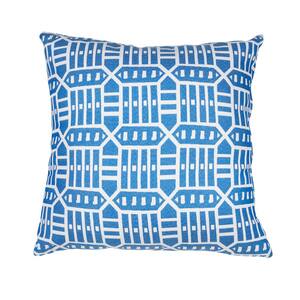 Roland Blue Square Outdoor Accent Lounge Throw Pillow